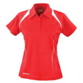Rot-Weiß - Front - Spiro - "Team Spirit" Poloshirt für Damen