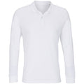 Weiß - Front - SOLS - "Planet" Poloshirt für Herren-Damen Unisex  Langärmlig