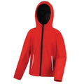 Rot-Schwarz - Front - Result Core - "TX" Softshelljacke mit Kapuze für Kinder