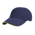 Marineblau-Gelb - Front - Result - Baseball-Mütze Sandwichschirm für Herren