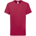 Cranberry - Front - Fruit of the Loom - "Iconic 195 Premium" T-Shirt für Kinder
