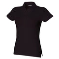 Schwarz - Front - Skinni Fit - Poloshirt Stretch für Damen