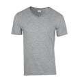 Grau - Front - Gildan - "Softstyle" T-Shirt V-Ausschnitt für Herren-Damen Unisex
