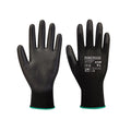 Schwarz - Side - Portwest - Herren-Damen Unisex Handschuhe PU-Handfläche