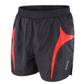 Schwarz-Rot - Front - Spiro - Shorts für Herren - Laufen