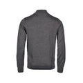 Grau meliert - Back - Tee Jays - Sweatshirt mit halbem Reißverschluss für Herren