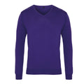 Violett - Front - Premier - Sweatshirt V-Ausschnitt für Herren