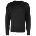 Schwarz - Front - Premier - Sweatshirt V-Ausschnitt für Herren
