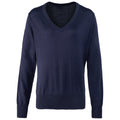 Marineblau - Front - Premier - Sweatshirt V-Ausschnitt für Damen
