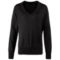 Schwarz - Front - Premier - Sweatshirt V-Ausschnitt für Damen