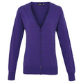 Violett - Front - Premier - Strickjacke V-Ausschnitt für Damen