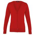 Rot - Front - Premier - Strickjacke V-Ausschnitt für Damen
