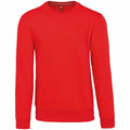 Rot - Front - Kariban - Sweatshirt Rundhalsausschnitt für Herren