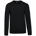 Schwarz - Front - Kariban - Sweatshirt Rundhalsausschnitt für Herren