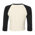 Natürlich-Schwarz - Back - Bella + Canvas - kurzes T-Shirt Raglanärmel für Damen 3-4 Ärmel