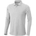 Grau meliert - Front - Elevate Herren Oakville Langarm Polo Shirt