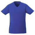 Blau - Front - Elevate Herren Amery Kurzarm Cool Fit T-Shirt mit V-Ausschnitt