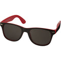 Rot-Schwarz - Front - Bullet Sonnenbrille Sun Ray, schwarz mit Farb-Akzent (2 Stück-Packung)