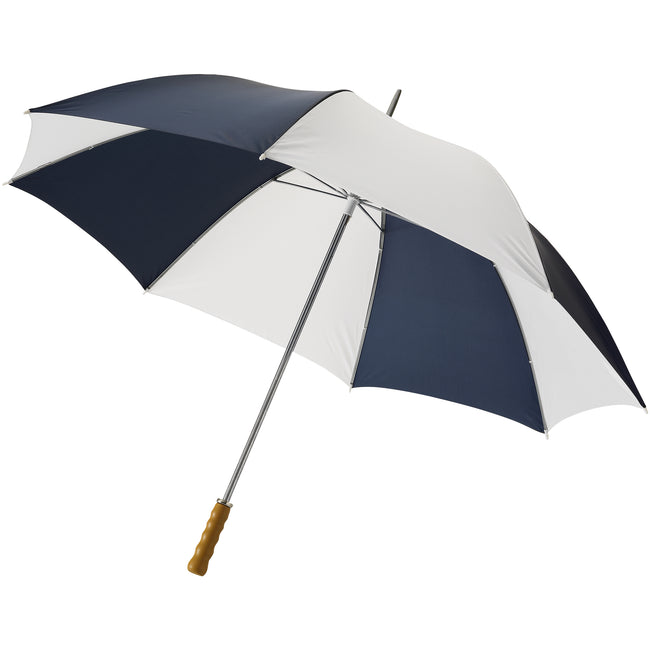 Marineblau-Weiß - Front - Bullet Golf-Regenschirm, 76 cm (2 Stück-Packung)