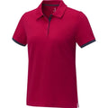 Rot - Side - Elevate - "Morgan" Poloshirt für Damen kurzärmlig