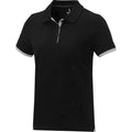Schwarz - Side - Elevate - "Morgan" Poloshirt für Damen kurzärmlig