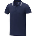 Marineblau - Side - Elevate - "Amarago" Poloshirt für Herren kurzärmlig