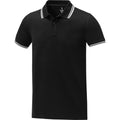 Schwarz - Side - Elevate - "Amarago" Poloshirt für Herren kurzärmlig