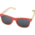 Rot - Front - Avenue - Sonnenbrille "Sun Ray", Bambus