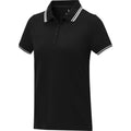 Schwarz - Back - Elevate - "Amarago" Poloshirt für Damen kurzärmlig
