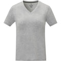 Grau meliert - Front - Elevate - "Somoto" T-Shirt V-Ausschnitt für Damen