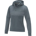 Stahlgrau - Side - Elevate Life - "Anorak" Sweatshirt mit halbem Reißverschluss für Damen