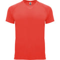 Fluoreszierende Koralle - Front - Roly - "Bahrain" T-Shirt für Kinder - Sport