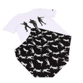 Weiß-Schwarz - Side - Fortnite - "Dancing" Schlafanzug mit Shorts für Jungen