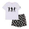 Weiß-Schwarz - Front - Fortnite - "Dancing" Schlafanzug mit Shorts für Jungen