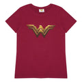Burgunderrot - Front - Wonder Woman - "Movie" T-Shirt für Damen
