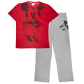 Rot-Grau meliert - Front - Disney - Schlafanzug für Damen