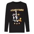 Schwarz - Front - Looney Tunes - Group Stars Kurzes Sweatshirt für Mädchen