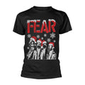 Schwarz - Front - Fear - "Gas Mask Santas" T-Shirt für Herren-Damen Unisex