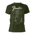 Grün - Front - Fender - "Telecaster" T-Shirt für Herren-Damen Unisex