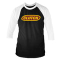 Schwarz-Weiß - Front - Clutch - "Classic" T-Shirt für Herren-Damen Unisex - Baseball Langärmlig