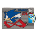 Hellgrau-Blau-Rot - Back - Sonic The Hedgehog - Türmatte "Knock And Run"