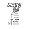 Grau meliert - Side - Castrol - "Fresh Clean" T-Shirt für Herren-Damen Unisex