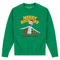 Keltisch-Grün - Front - Rick And Morty - "Happy Human Holidays" Sweatshirt für Herren-Damen Unisex