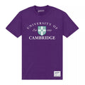 Violett - Front - Cambridge University - "Est 1209" T-Shirt für Herren-Damen Unisex