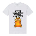 Weiß - Front - Garfield - "My Space" T-Shirt für Herren-Damen Unisex