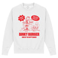 Weiß - Front - Garfield - "45 Binky Burger" Sweatshirt für Herren-Damen Unisex