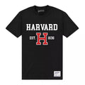 Schwarz - Front - Harvard University - "Est 1636" T-Shirt für Herren-Damen Unisex