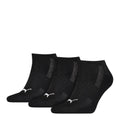 Schwarz-Weiß - Front - Puma - Sneaker-Socken gepolstert für Herren-Damen Unisex (3er-Pack)