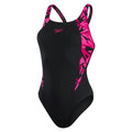 Schwarz-Pink - Front - Speedo - "Hyperboom" Badeanzug für Damen