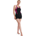 Schwarz-Pink - Back - Speedo - "Hyperboom" Body mit Bein für Damen